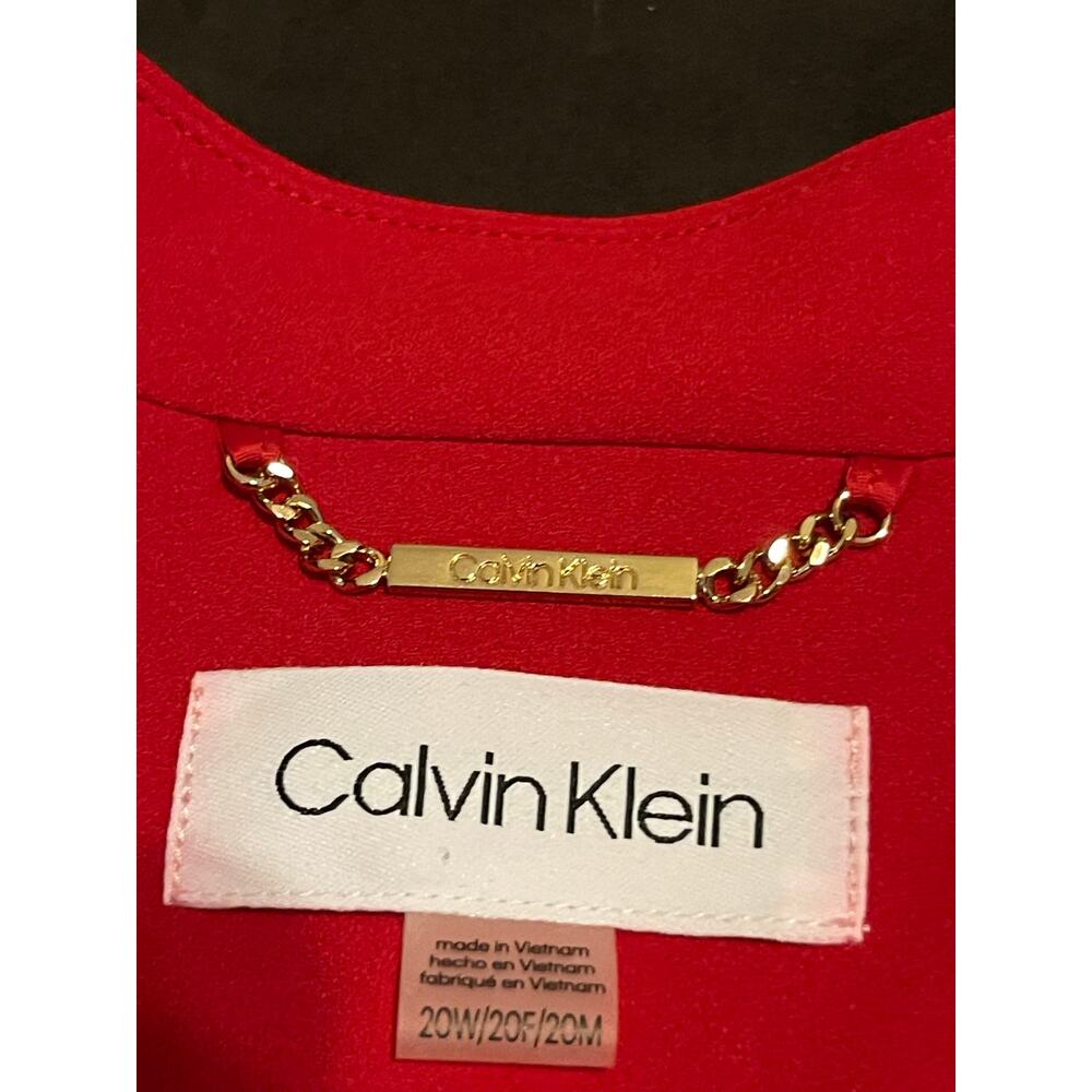 Calvin Klein Collarless Solid Red Blazer NWT 20W … - image 4